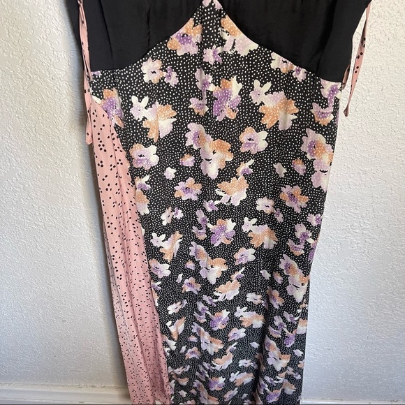 Urban outfitters ryker midi dress mix print floral and polka dots - Picture 6 of 11